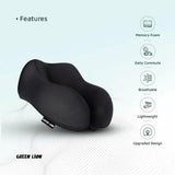 Premium Memory Foam Neck Support Pillow for Flights, Road Trips, and Home Use By Green Lion