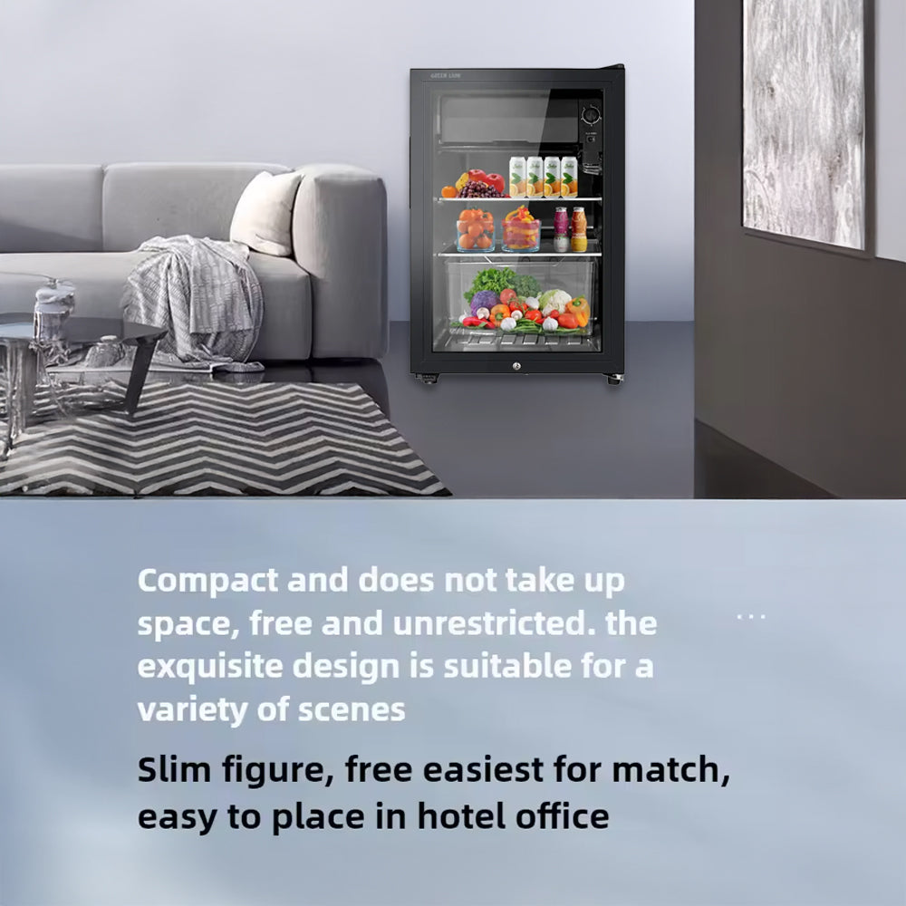63L Compact Mini Refrigerator with Quiet R600a Cooling for Bedrooms, Offices & Small Spaces by Green Lion