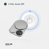 Precision Kitchen Scale, Dual Platforms 5kg & 500g, LCD Display, Silver by Green Lion