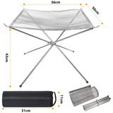 موقد نار محمول للتخييم في الهواء الطلق، 22 بوصة، مع حقيبة، حامل من الفولاذ المقاوم للصدأ من Green Lion