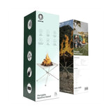 موقد نار محمول للتخييم في الهواء الطلق، 22 بوصة، مع حقيبة، حامل من الفولاذ المقاوم للصدأ من Green Lion