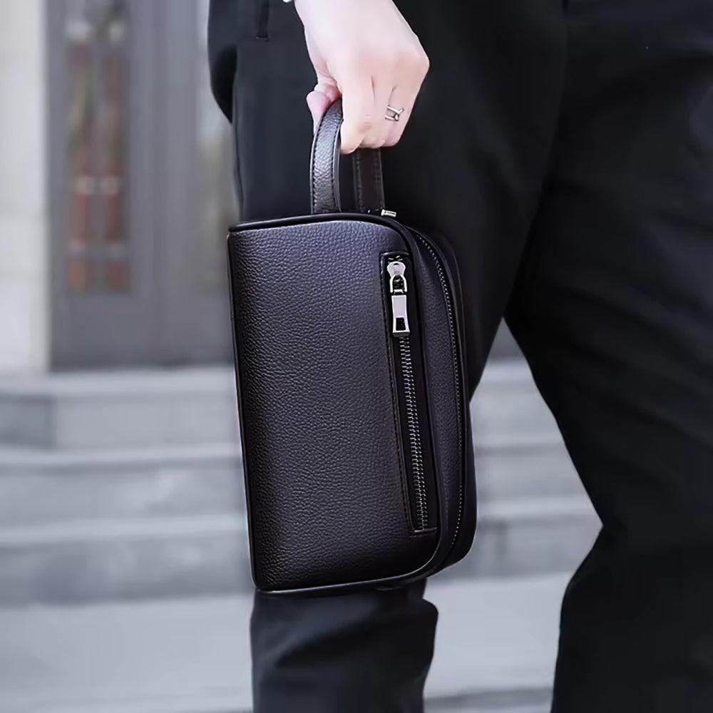 حقيبة بصمة الأصبع، مصنوعة من جلد البولي يوريثان بقفل ذكي وآمن مضاد للسرقة - من Green Lion