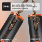 Automatic Cordless Hair Curler – Effortless Healthy & Shiny Curls and Waves, Preset Temperature Settings By Porodo