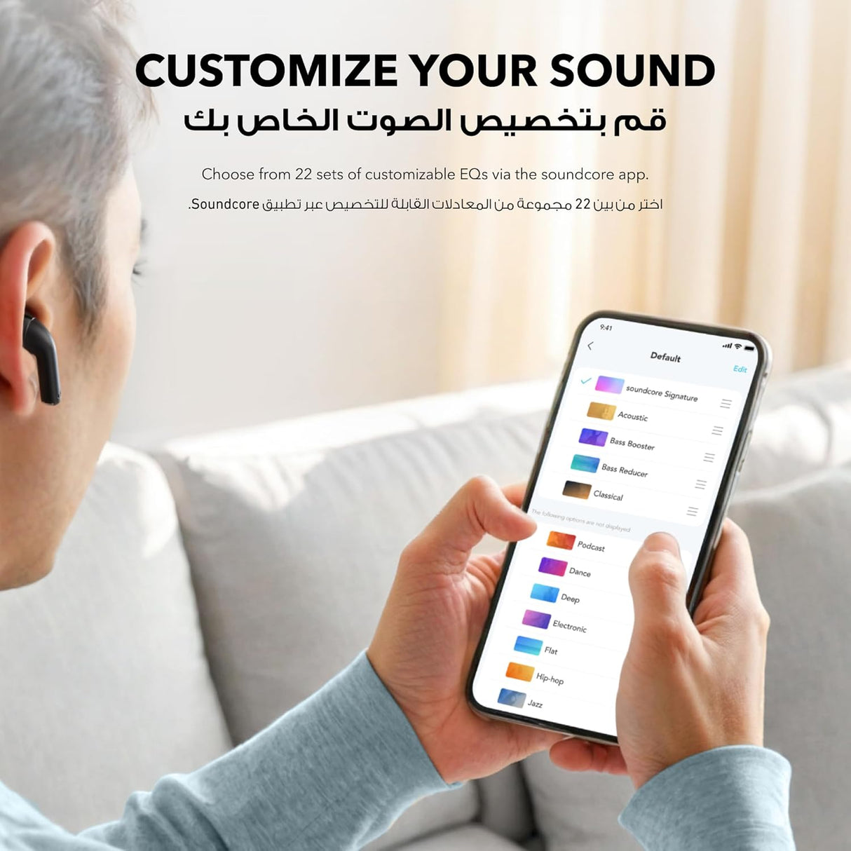 سماعات أذن لاسلكية K20i – تشغيل حتى 36 ساعة، مكالمات واضحة بتقنية الذكاء الاصطناعي، مقاومة للماء IPX5 من Soundcore by Anker 