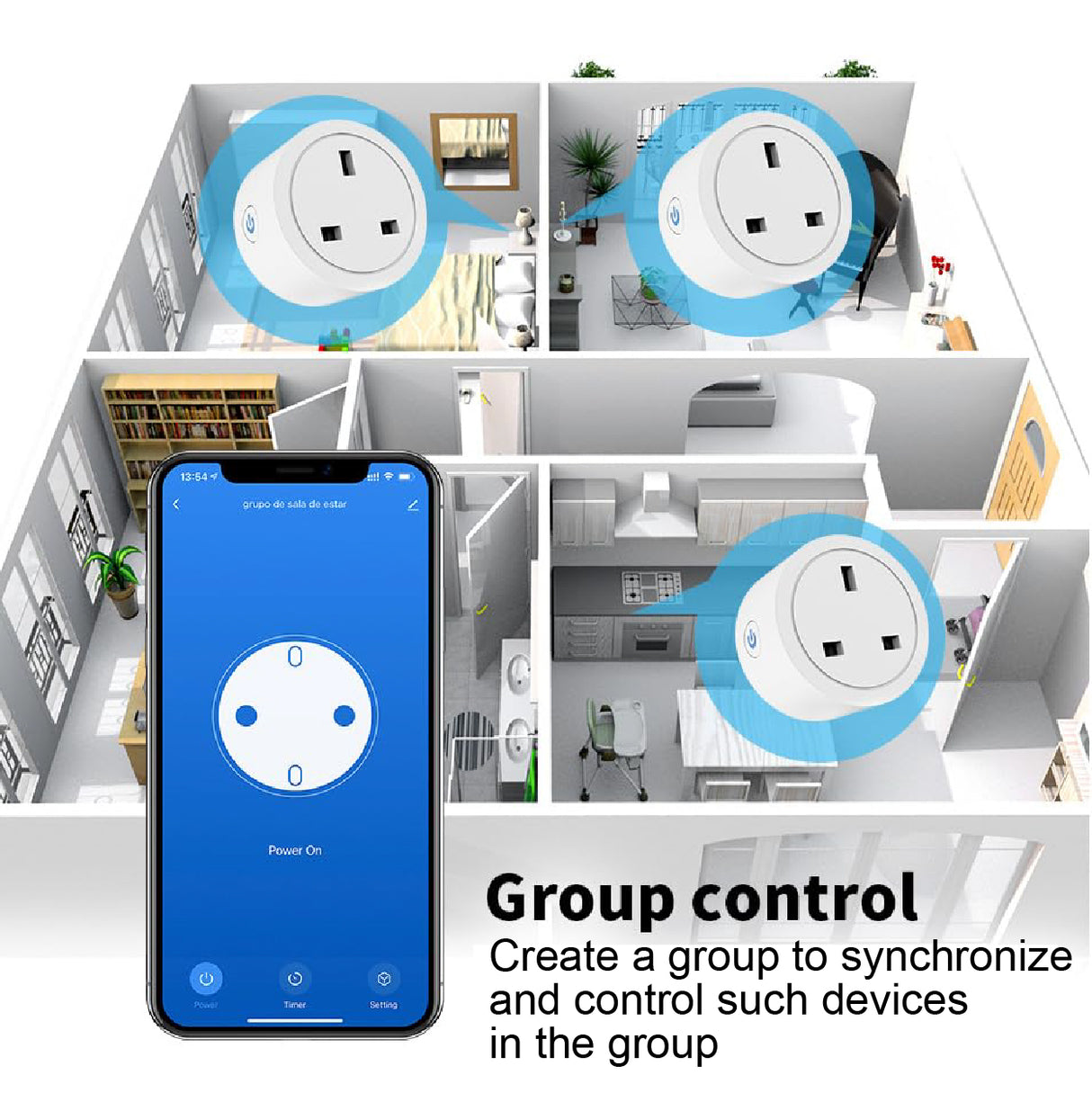 Group control Saska Smart Plug A16 White