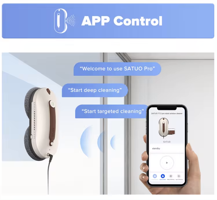 App control SATUO PRO Smart Window Cleaner Robot