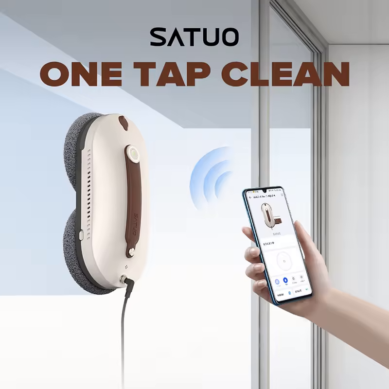 One tap clean SATUO PRO Smart Window Cleaner Robot