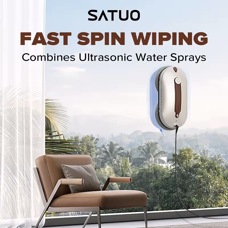 SATUO PRO Smart Window Cleaner Robot Fast spin wiping SASKA