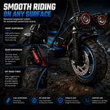 48V Foldable Electric Scooter for Adults with Removable Seat, Dual Suspension, Off Road Tires