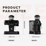 Semi-Automatic Espresso Coffee Maker – Built-in Grinder and Brewer All-in-One, 19 Bar High-Pressure Extraction by iCafilas