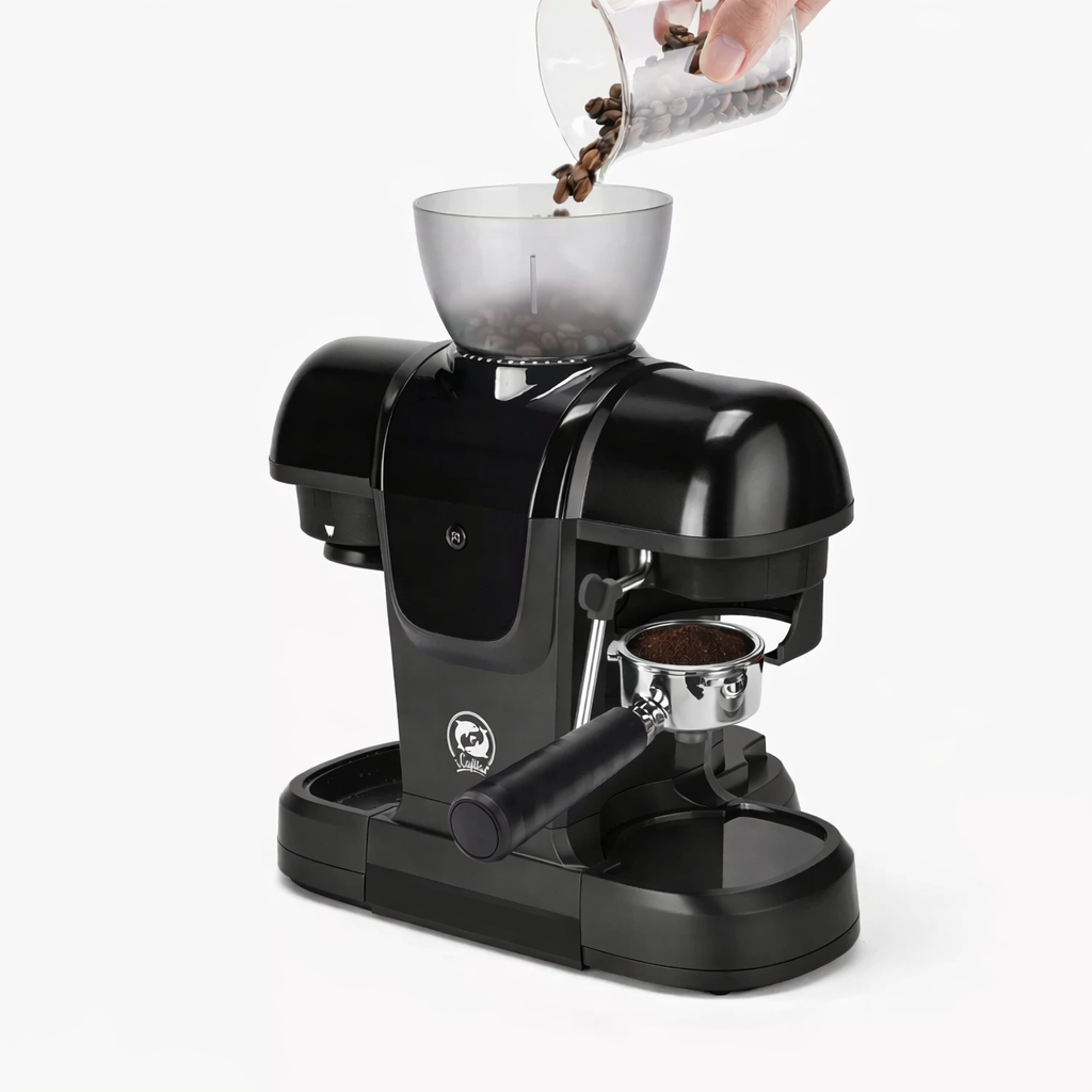 Semi-Automatic Espresso Coffee Maker – Built-in Grinder and Brewer All-in-One, 19 Bar High-Pressure Extraction by iCafilas