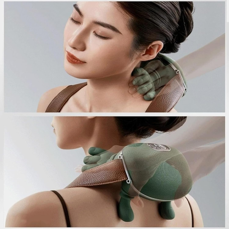 Siaasoo N7 3D Shiatsu Neck & Shoulder Massager with Heat and Vibration – Deep Tissue Electric Massage Pillow for Neck, Back & Shoulders | SASKA Trading