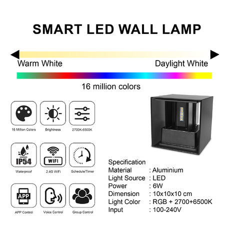 Smart Outdoor Wall Light 6W - SASKA