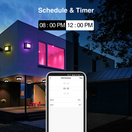 schedule and timer Smart Outdoor Wall Light 13W 1000LM