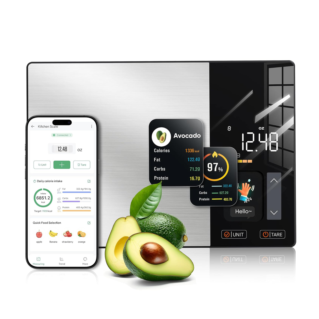 Smart Nutrition Food Scale with LCD Display – Digital Kitchen Weight Scale