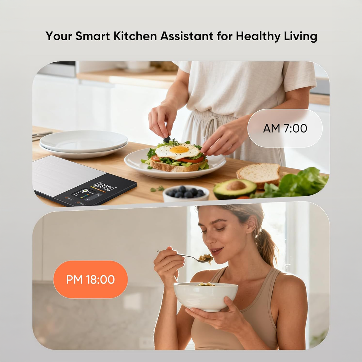 Smart Nutrition Food Scale with LCD Display – Digital Kitchen Weight Scale