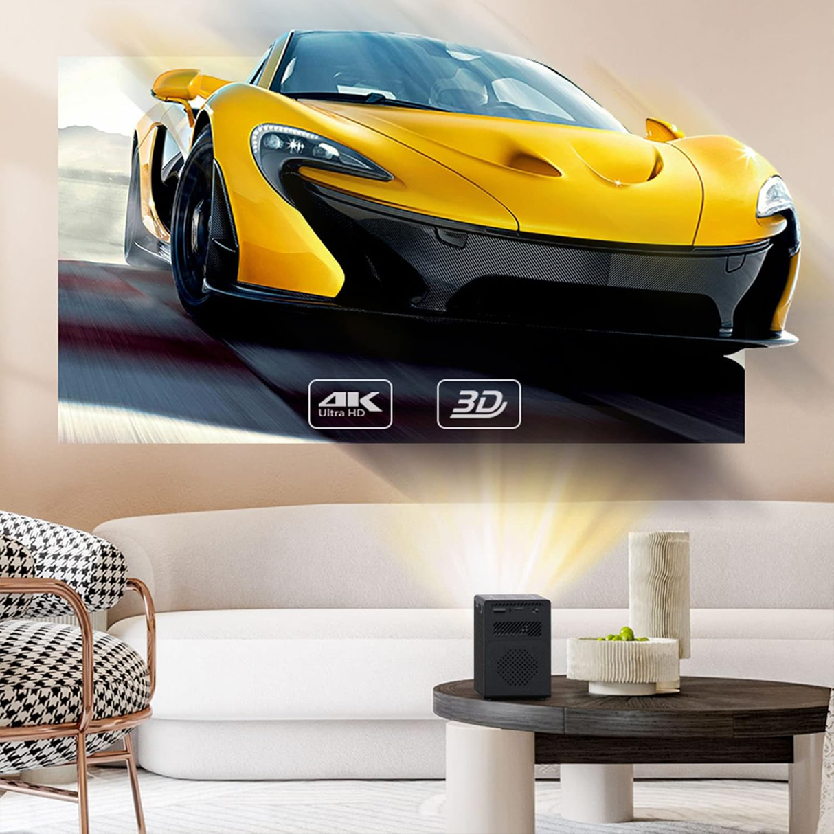 Smart Projector P18 4K – Android Projector with 2GB RAM, 32GB Storage, Ultra HD Home Cinema