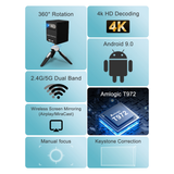 Smart Projector P18 4K – Android Projector with 2GB RAM, 32GB Storage, Ultra HD Home Cinema