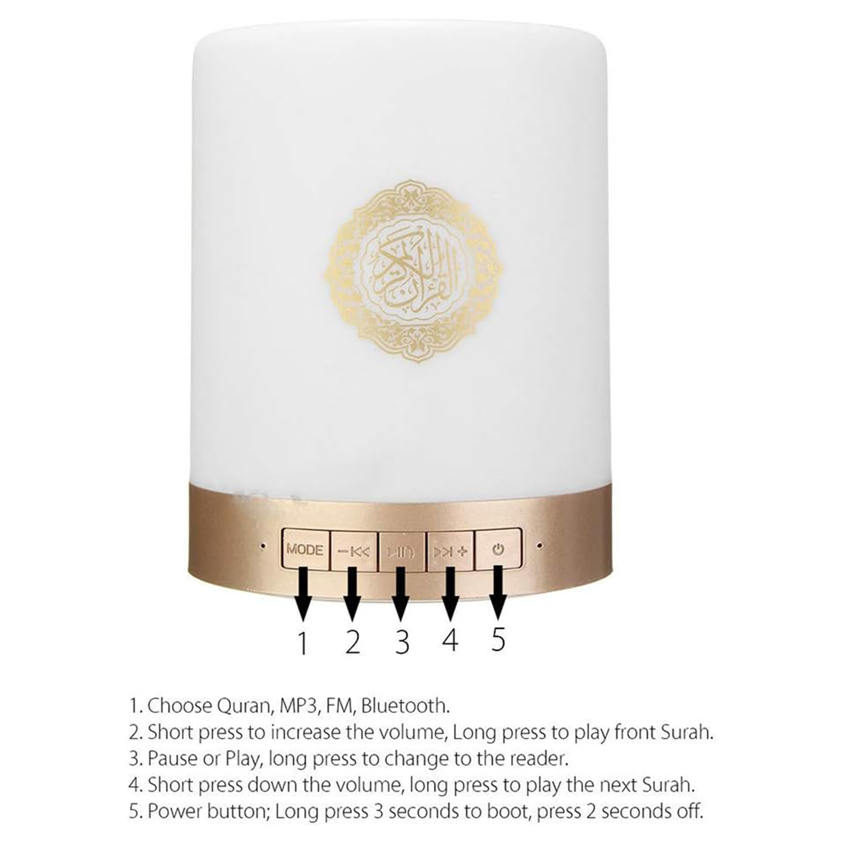 Smart Quran Speaker Lamp with App Control & 18 Translations