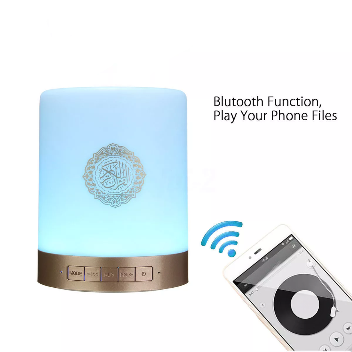 Smart Quran Speaker Lamp with App Control & 18 Translations