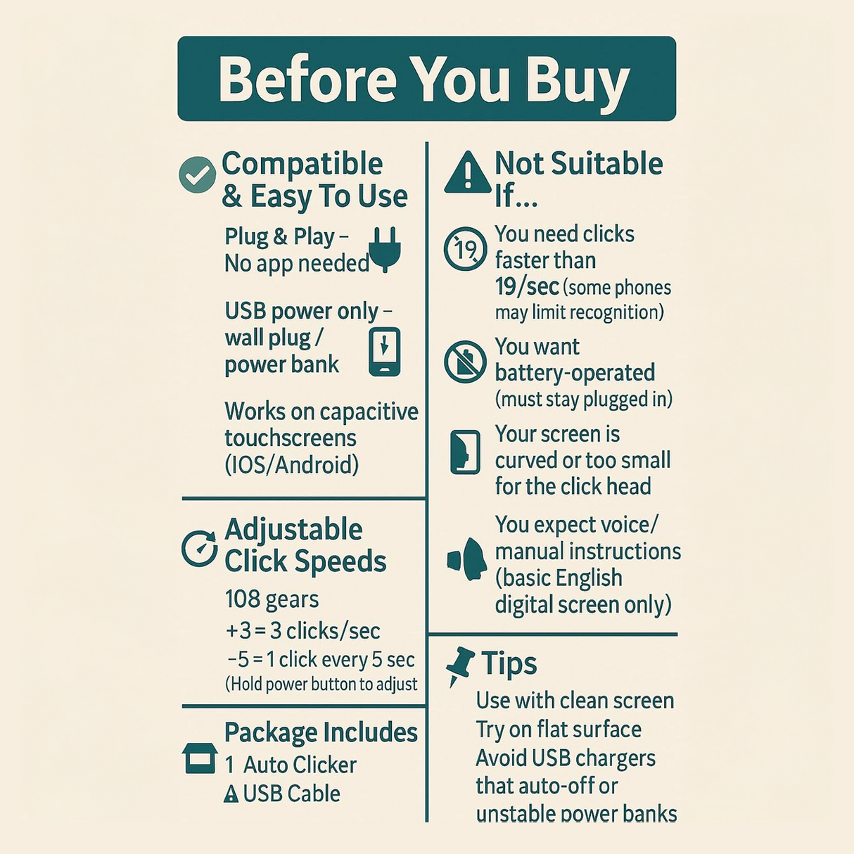 Smart Tap Auto Screen Clicker | Phone clicker | SASKA Trading Dubai UAE