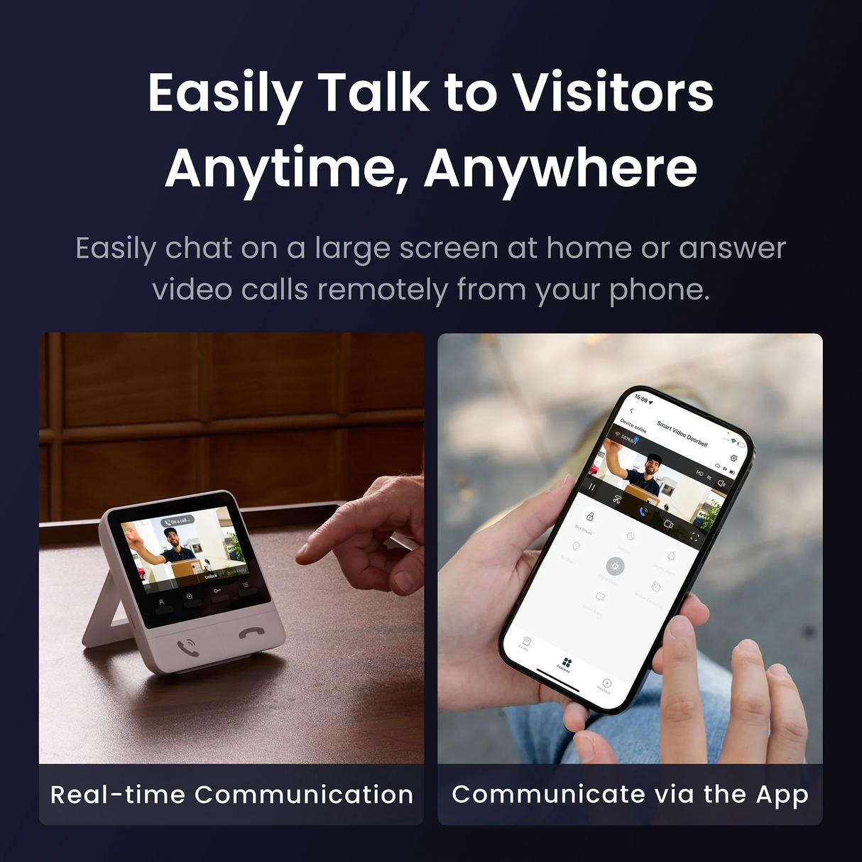 Smart Video Doorbell 2K with Wireless Monitor & Two-Way Audio by SwitchBot