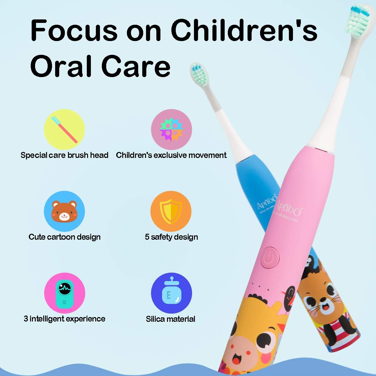 Apiyoo A7 Sonic Electric Kids Toothbrush