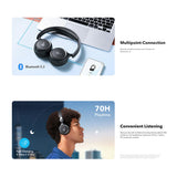 سماعات رأس لاسلكية فوق الأذن H30i – بطارية تدوم حتى 70 ساعة، تصميم خفيف للغاية، بلوتوث، وتخصيص الصوت عبر التطبيق (EQ) من Soundcore by Anker