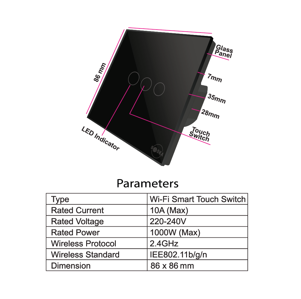 SASKA Smart Wifi Light Switch SJ-01