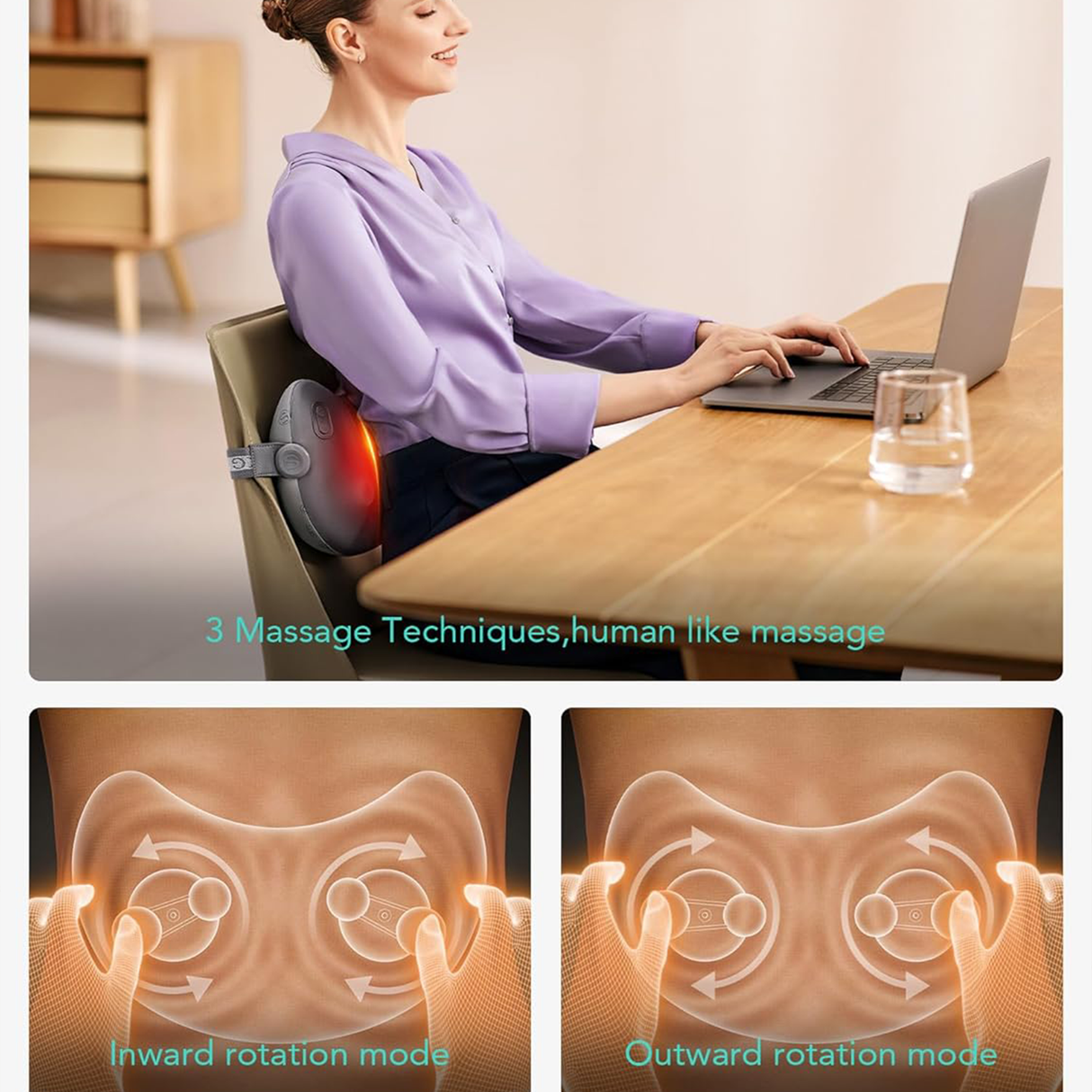 T1-2 Pro Back & Neck Massager – Cordless Heated Shiatsu Device by SKG