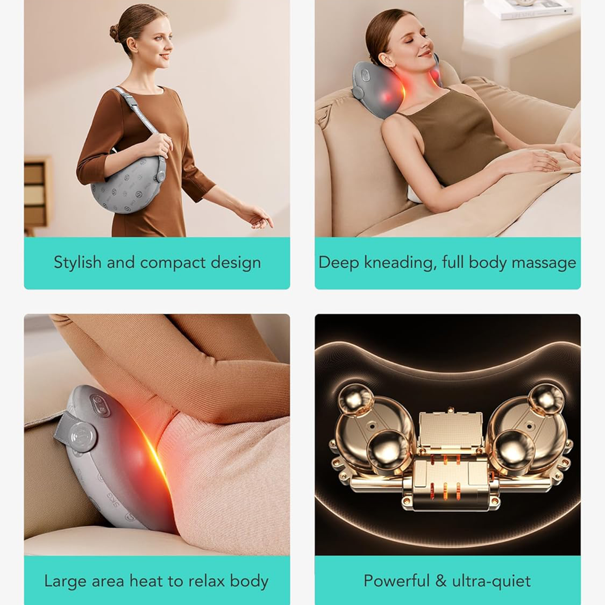 T1-2 Pro Back & Neck Massager – Cordless Heated Shiatsu Device by SKG