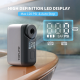 TB2 Pro Mini Electric Bike Pump – 120 PSI USB-C Rechargeable Tire Inflator by TOPUMP