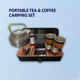 Tea and Coffee Camping Set، Cups, Teapot, Spoons, and Accessories for Camping, Hiking, Picnics, Travel