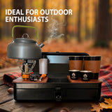 Tea and Coffee Camping Set، Cups, Teapot, Spoons, and Accessories for Camping, Hiking, Picnics, Travel