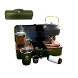 Tea and Coffee Camping Set، Cups, Teapot, Spoons, and Accessories for Camping, Hiking, Picnics, Travel