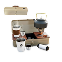 Tea and Coffee Camping Set، Cups, Teapot, Spoons, and Accessories for Camping, Hiking, Picnics, Travel