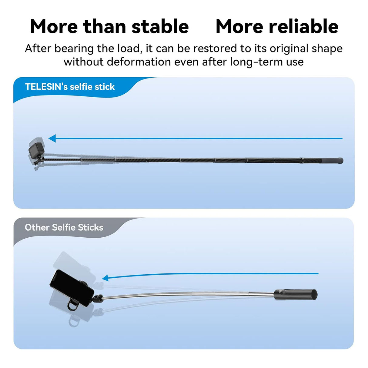 عصا سيلفي فائقة الطول من ألياف الكربون بطول 3 أمتار للكاميرات الرياضية والهواتف (الجيل الثالث) من TELESIN