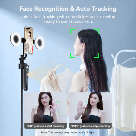 Intelligent Auto Tracking Tripod with Detachable Remote Control Third generation by Telesin
