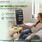THRONE 27-Inch Portable Smart FHD Touchscreen TV Android 15 6GB RAM 128GB Storage 13MP Camera 27000mAh Battery 360° Rotating Display with Wheels by Green Lion
