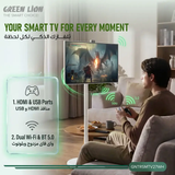 THRONE 27-Inch Portable Smart FHD Touchscreen TV Android 15 6GB RAM 128GB Storage 13MP Camera 27000mAh Battery 360° Rotating Display with Wheels by Green Lion