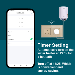 Timer Setting Saska smart wall socket Double wifi