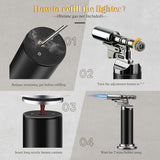 Multi-Purpose Butane Torch Lighter – High Heat, Wind Resistant, Indoor and Outdoor Use by FOCUS