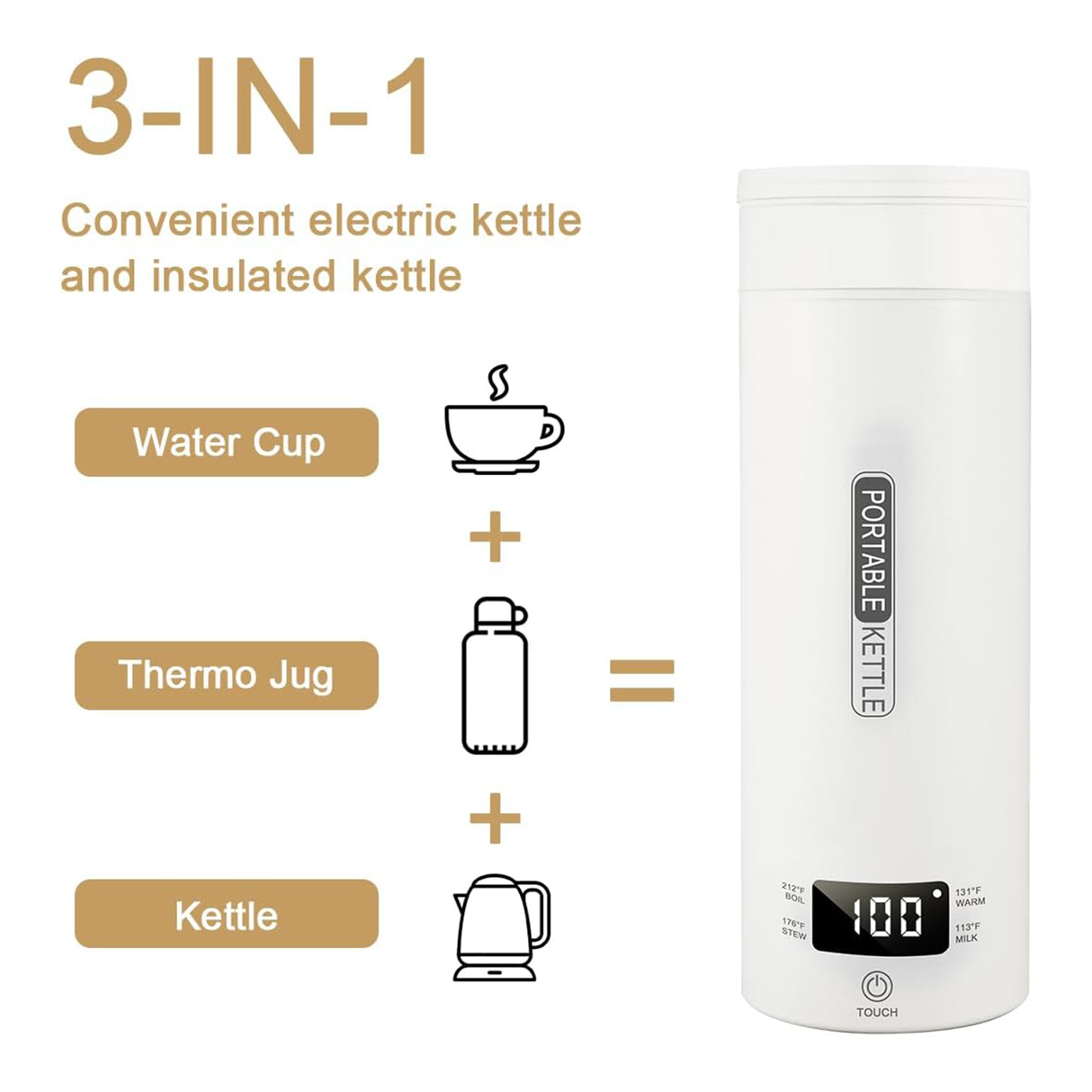 Travel Electric Kettle with Adjustable Temperature 450ML | Portable Kettle | SASKA Trading Dubai UAE
