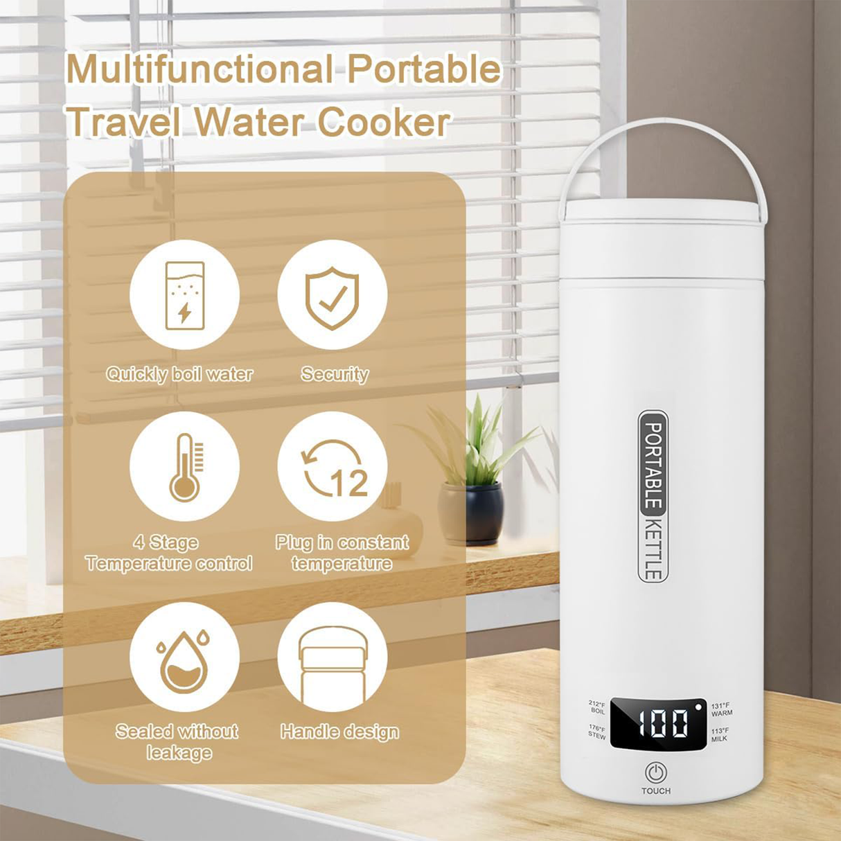Travel Electric Kettle with Adjustable Temperature 450ML | Portable Kettle | SASKA Trading Dubai UAE