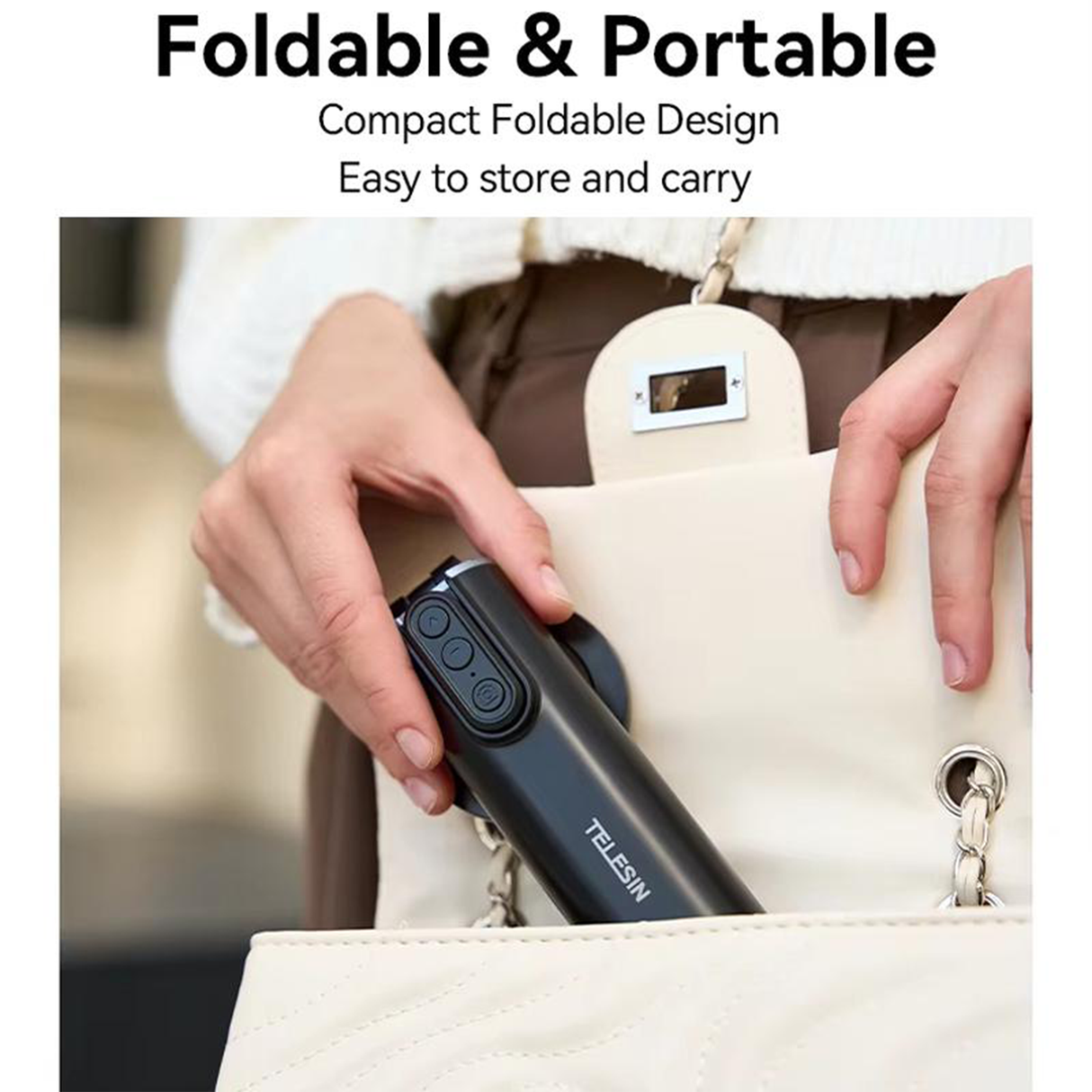 Buy Travel Phone Holder – Foldable Clip with Tripod Mount by TELESIN at SASKA Trading , Dubai UAE
