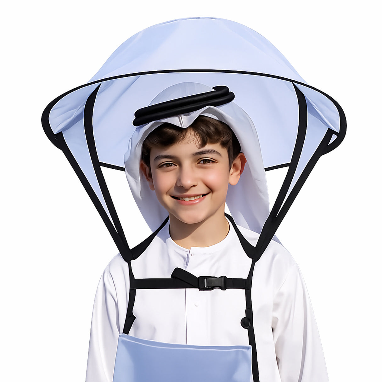 Handsfree UV Protection Umbrella Hat for Outdoor Camping, Beach & Hajj – Foldable Waterproof Sun Hat with Storage Bag for Men & Women - SASKA UAE | SASKA.AE 