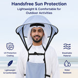 Handsfree UV Protection Umbrella Hat for Outdoor Camping, Beach & Hajj – Foldable Waterproof Sun Hat with Storage Bag for Men & Women