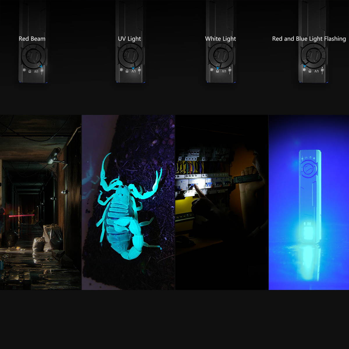 مصباح يدوي EDC فائق النحافة 4 في 1 GR35 – (2800 لومن، أبيض/أخضر/أشعة فوق البنفسجية + ضوء أحمر-أزرق) من IMALENT