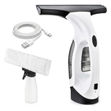 Cordless Window Vacuum Cleaner with 2200mAh Rechargeable Battery, 28cm Electric Squeegee and Spray Bottle
