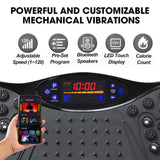 جهاز لوح اهتزاز للتمارين للاستخدام المنزلي مع مكبر صوت بلوتوث وأحزمة مقاومة